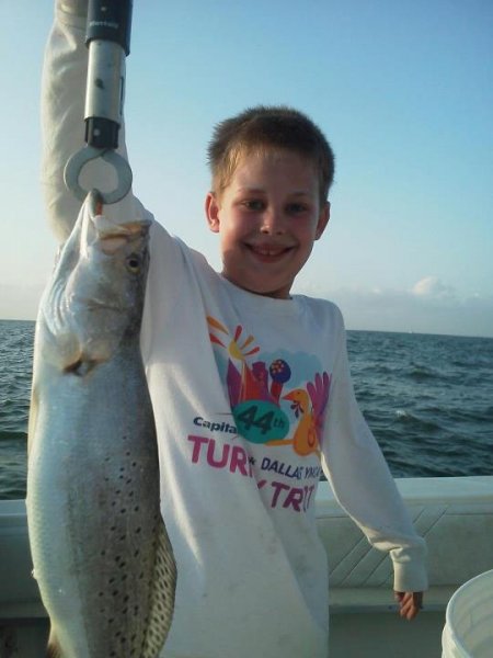 Galveston kids Fishing Speckled Trout